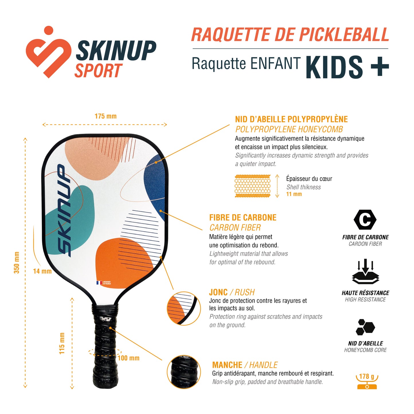 Kids+ pickleball en tennisracket SKINUP SPORT