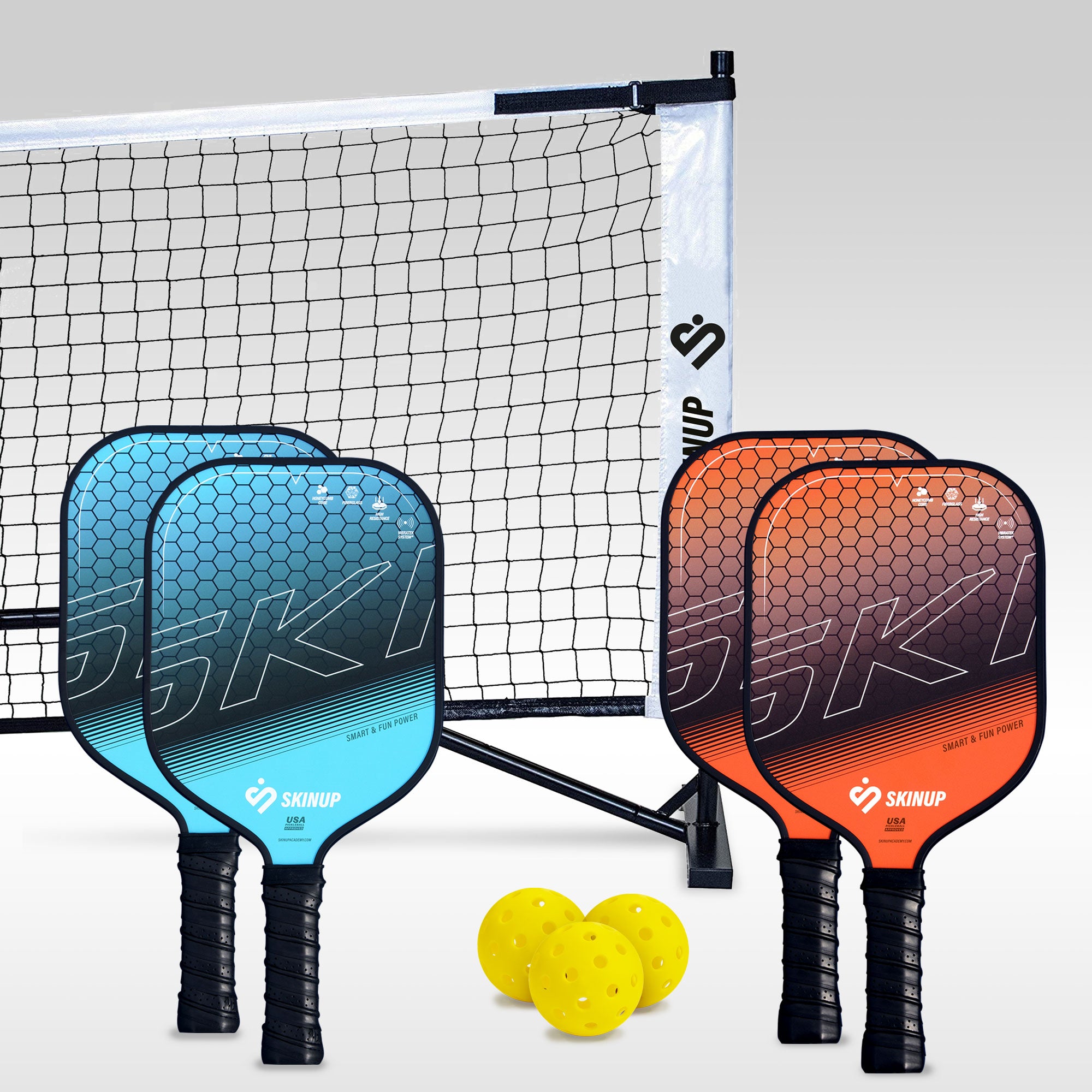 Jeu Pickleball Débutant Set Pickleball GLAROLLIRACE - 2 Raquettes Fibre Verre + 4 Balles + Sac Kit Pickleball Balles Jeu Pickleball Débutant Set Pickleball GLAROLLIRACE - 2 Raquettes Fibre Verre + 4 Balles + Sac Kit Pickleball Balles