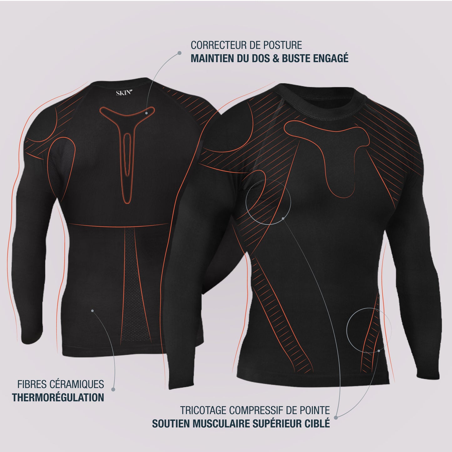 T-shirt posture + FLEXUP SKINUP SPORT