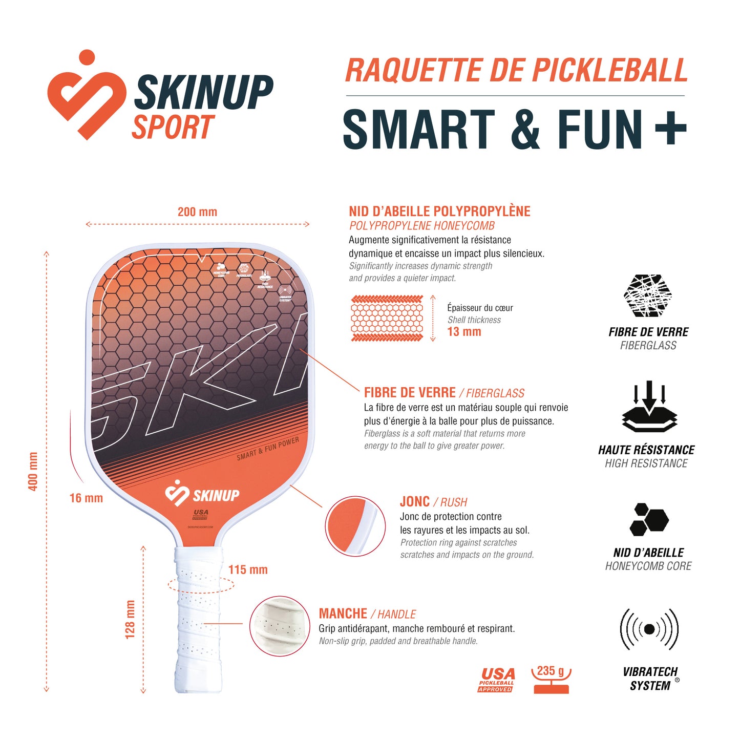 Smart & Fun SKINUP SPORT pickleball racket