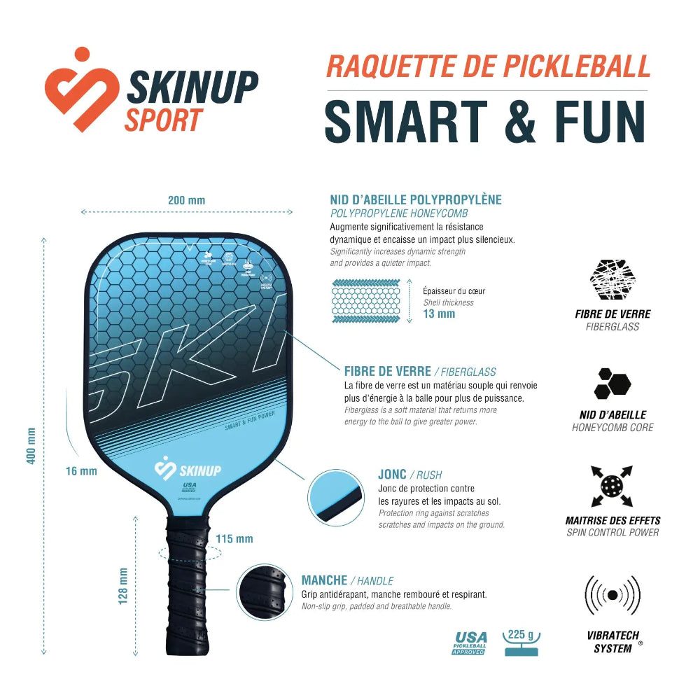 Fiche technique Smart & Fun bleue – caractéristiques détaillées SKINUP SPORT