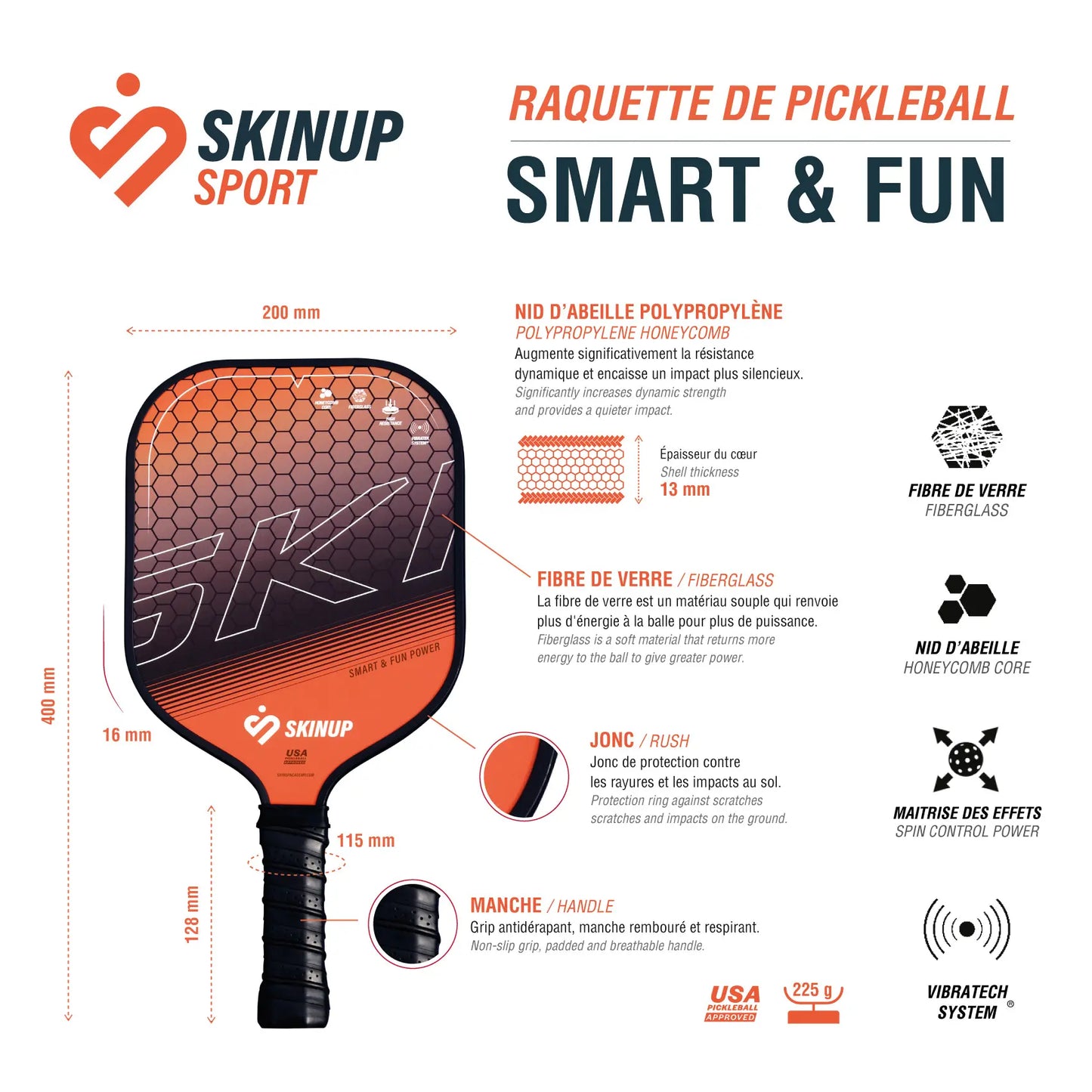 Fiche technique Smart & Fun orange– caractéristiques détaillées SKINUP SPORT