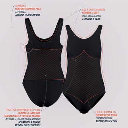Maillot de Bain Femme 1 Pièce Compression FLEXUP®