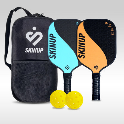 Kit 2 raquettes de pickleball  Yin Yang orange/bleu, 2 balles et une housse SKINUP SPORT
