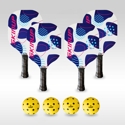 Kit Pickleball enfant raquettes bois et balles silencieuses