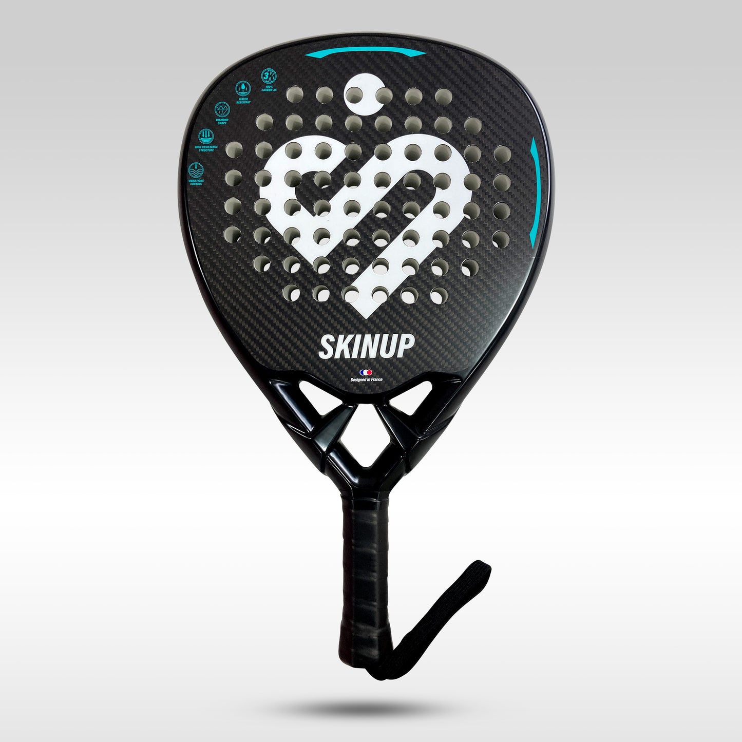 Raquette padel 3K Carbon noire SKINUP SPORT – vue principale