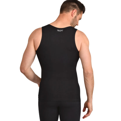 Débardeur homme de compression modérée noir vue de dos