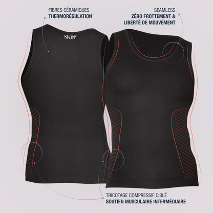 Débardeur homme de compression SKINUP SPORT vue technique des bienfaits de la compression