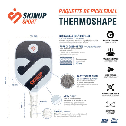 Raquette de pickleball Thermoshape blanc SKINUP SPORT