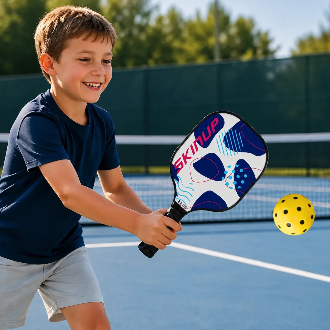 Kit Pickleball 4 raquettes bois Enfant EASY KID et 4 Balles Silencieuses PU Compact