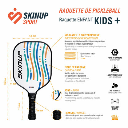 Raquette de pickleball enfant Kids+ blanc SKINUP SPORT