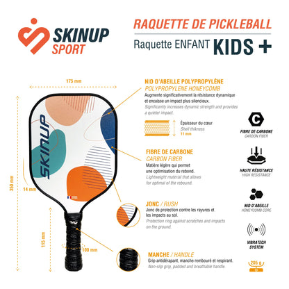 Raquette de pickleball enfant Kids+ multicolore SKINUP SPORT