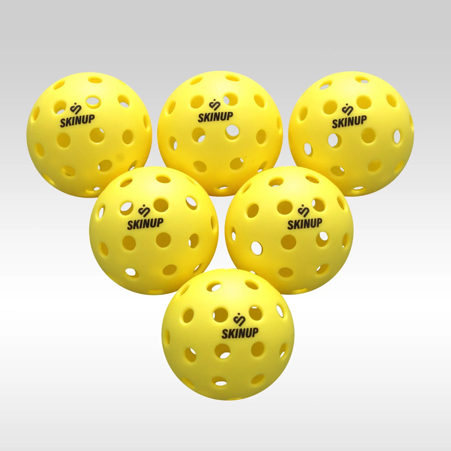 Lot 6 balles pickleball jaunes SKINUP SPORT