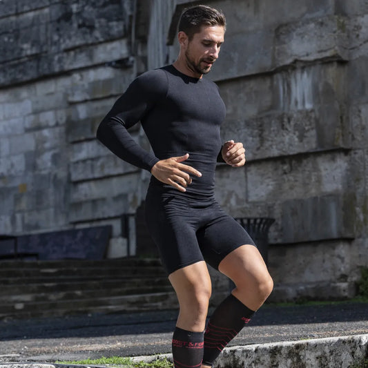 Ensemble de sport pour hommes - RED - T-shirt à compression, collant de Ensemble de sport pour hommes - RED - T-shirt à compression, collant de