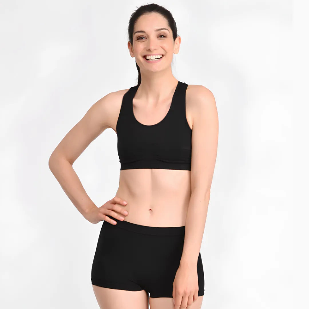 vue portée du short coton Bio sans couture SKINUP PSORT