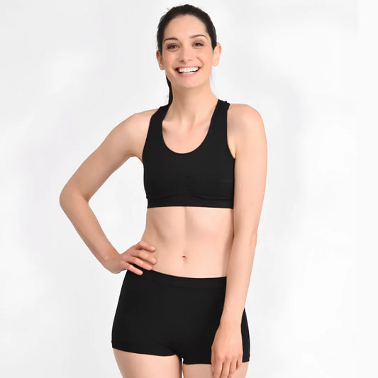 vue portée du short coton Bio sans couture SKINUP PSORT